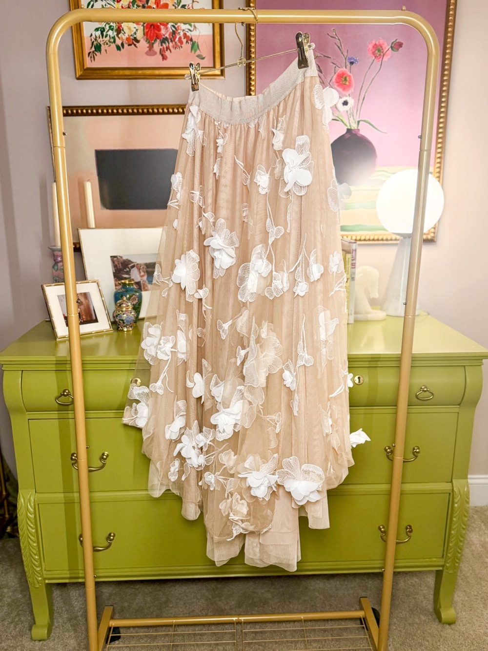 By Anthropologie Tulle Appliqué Skirt - Size Medium - Picture 2 of 7